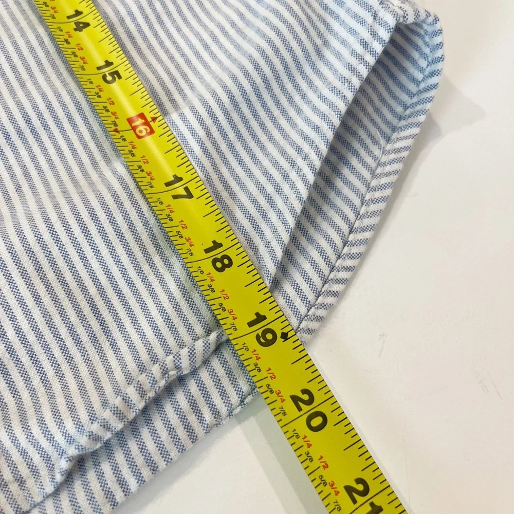 Ralph Lauren Boys Size 7 Blue Striped Button Down Shirt Long Sleeve Flesh Pony